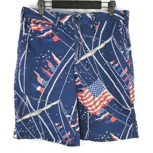 Polo Ralph Lauren Relaxed Fit Red White Blue American Flag Shorts Size 31